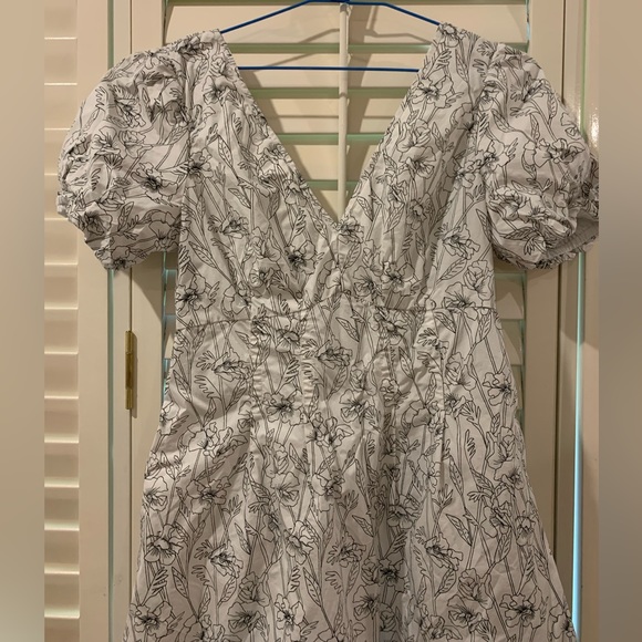 Club Monaco Floral Double V Tie Back Dress - Picture 6 of 11